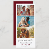 Rosewood Bewaar de datum Photo Booth QR-code (Voorkant / Achterkant)