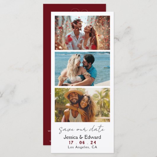 Rosewood Bewaar de datum Photo Booth QR-code (Voorkant / Achterkant)