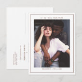 Rosewood Brown Photo Wedding Save the Date Briefkaart (Voorkant / Achterkant)