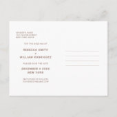 Rosewood Brown Photo Wedding Save the Date Briefkaart (Achterkant)