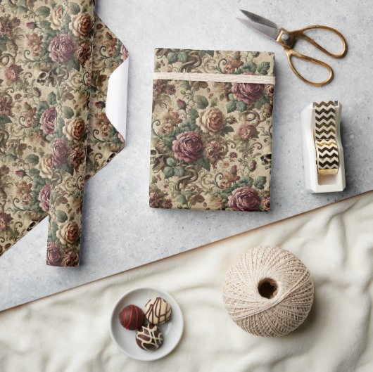 Rosewood Crematorium – Gotische Bloemenbandana Cadeaupapier (Crafts)