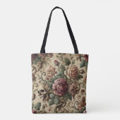 Rosewood Crematorium - Gotische schedel en bloemen Tote Bag (Achterkant)