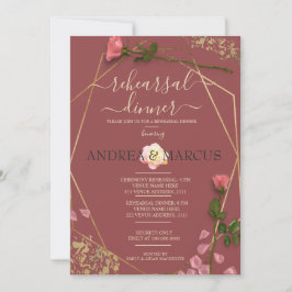 Rosewood en Gold Wedding Rehearsal Dinner