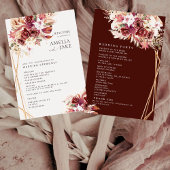 Rosewood & Gold Floral Wedding Program Fan Handwaaier