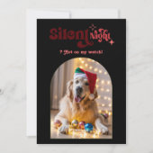 Rosewood Mahogany Retro Huisdier Hond Kerstfoto Feestdagenkaart (Voorkant)