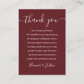 Rosewood Roze Elegant Script Wedding Dank u Plaatskaartje (Voorkant)