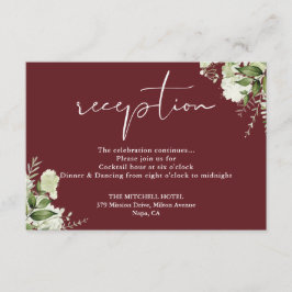 Rosewood Roze Greenery Script Huwelijksreceptie Informatiekaartje