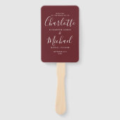 Rosewood Roze Handtekening Script Trouwprogramma Handwaaier (Voorkant)