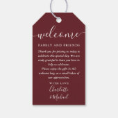 Rosewood Roze Wedding Favoriet Welkomstmand Tas Cadeaulabel (Achterkant)