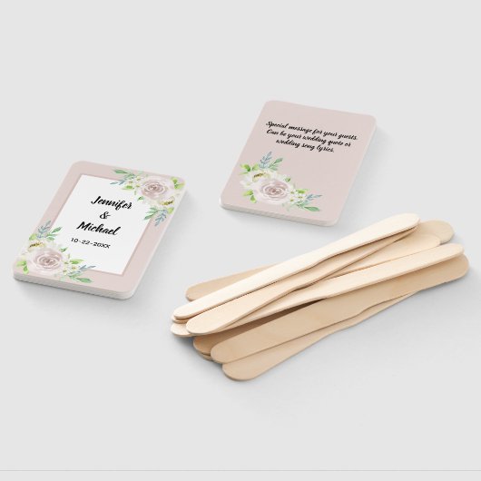 Rosewood Soft Mauve Bloemen Waterverf Roos Bruilof Handwaaier (Niet-gemonteerd)