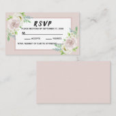 Rosewood Soft Mauve Bloemen Waterverf Roos Bruilof Plaatskaartje (Voorkant / Achterkant)