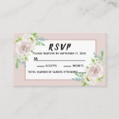 Rosewood Soft Mauve Bloemen Waterverf Roos Bruilof Plaatskaartje (Voorkant)