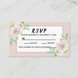 Rosewood Soft Mauve Bloemen Waterverf Roos Bruilof Plaatskaartje