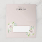 Rosewood Soft Mauve Bloemen Waterverf Roos Bruilof Plaatskaartje (Buitenkant ongevouwen)