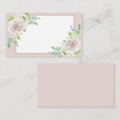 Rosewood Soft Mauve Bloemen Waterverf Roos Bruilof Plaatskaartje (Voorkant / Achterkant)