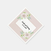 Rosewood Soft Mauve Bloemen Waterverf Roos Bruilof Servet (Hoek)