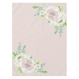 Rosewood Soft Mauve Bloemen Waterverf Roos Bruilof Tafelkleed