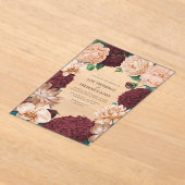 Rosewood, Terracotta Blush & Apricot Silk Wedding Acryl Uitnodigingen (Laagn)