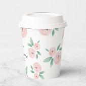 Rosey Baby in Bloom Baby shower Invite Papieren Bekers (Links)