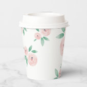 Rosey Baby in Bloom Baby shower Invite Papieren Bekers (Achterkant)