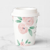 Rosey Baby in Bloom Baby shower Invite Papieren Bekers (Rechts)