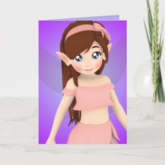 Rosey Cheek Anime Fairy Verjaardag Kaart (Voorkant)