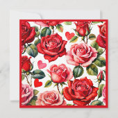 Rosey Galentine's Day Dames Brunch Kaart (Voorkant)