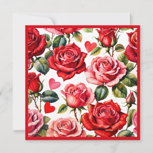 Rosey Galentine's Day Dames Brunch Kaart (Voorkant)