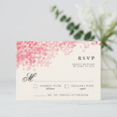 Rosey Light Shower | Rustige RSVP-responskaarten RSVP Kaartje (Staand voorkant)