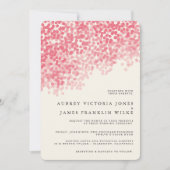 Rosey Light Shower | Uitnodigingen voor weddenscha (Voorkant)