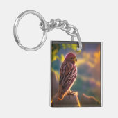 Rosey Pink Parakeet Sleutelhanger (Voorkant Links)