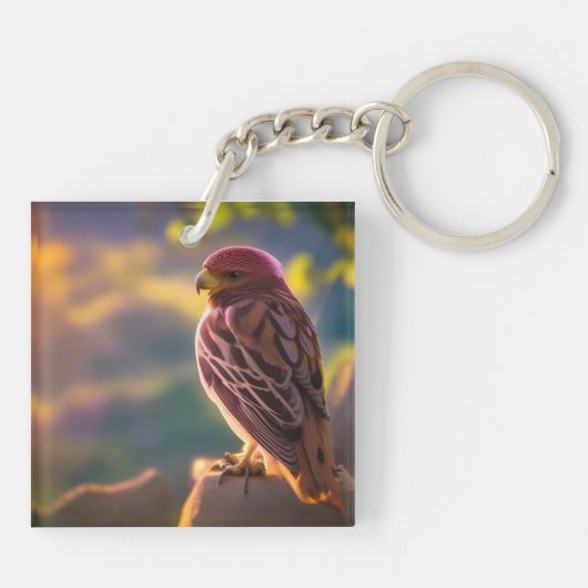 Rosey Pink Parakeet Sleutelhanger (Achterkant)