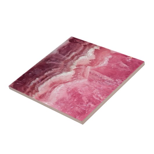 Rosey Roos Quartz Crystal Tegeltje (Zijkant)