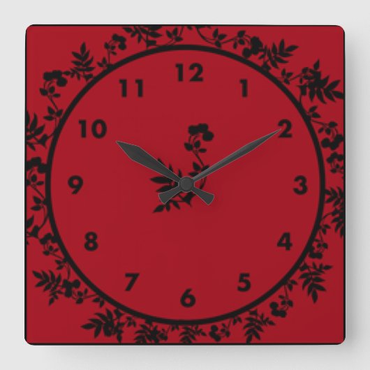 Rosey Wine Vierkante Klok (Voorkant)