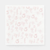 Rosh Hashana Apple Roze Toile Wegwerp Servet (Voorkant)