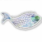 Rosh Hashana Blessing in Judeo-Italian Sticker (Voorkant)