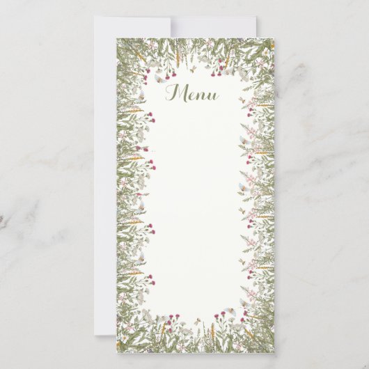 Rosh Hashana Floral Geïnspireerde Menu-Kaarten Bedankkaart (Voorkant)