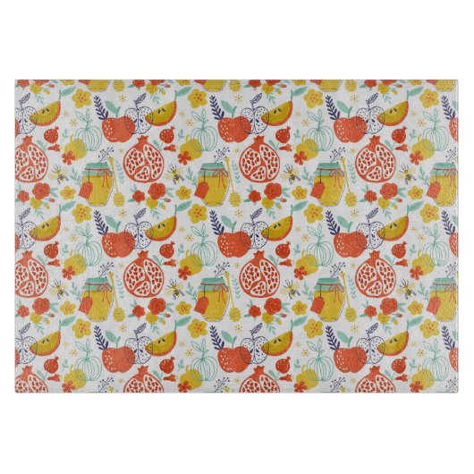 Rosh Hashana Glass Cutting Boards - Kitchenware Snijplank (Voorkant)