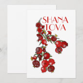 Rosh Hashana Granaatappels  Feestdagenkaart (Voorkant / Achterkant)