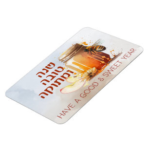 Rosh Hashana Hebreeuws Honing Appel Shana Tova Magneet