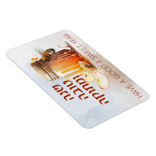 Rosh Hashana Hebreeuws Honing Appel Shana Tova Magneet (Rechterzijde)