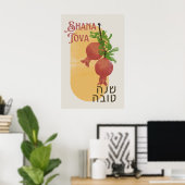 Rosh Hashana Hebreeuws Shana Tova Joods Nieuwjaar Poster (Thuiskantoor)