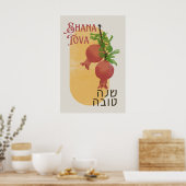 Rosh Hashana Hebreeuws Shana Tova Joods Nieuwjaar Poster (Keuken)