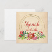 Rosh Hashana Hebreeuwse wensen Shanah Tovah Feestdagenkaart (Voorkant / Achterkant)