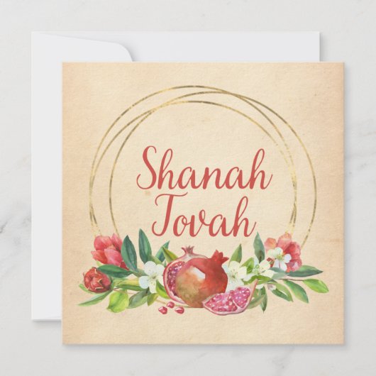 Rosh Hashana Hebreeuwse wensen Shanah Tovah Feestdagenkaart (Voorkant)