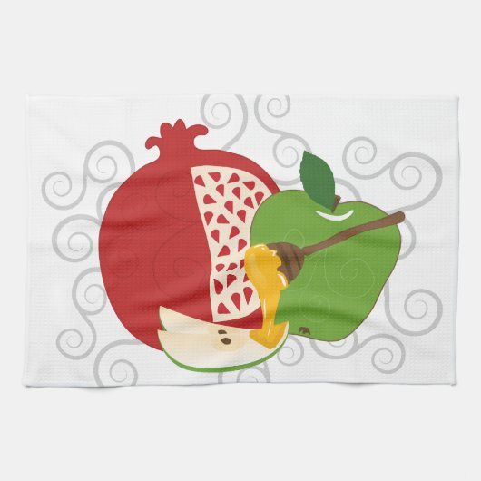 Rosh Hashana Holiday Kitchen Decor Theedoek (Horizontaal)