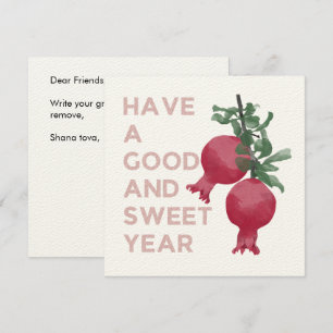 Rosh Hashana Joodse nieuwjaarswensen w. Pomegranat