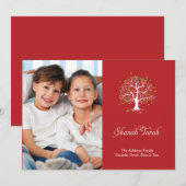 Rosh Hashana kaart met foto en hoopvolle boom (Voorkant / Achterkant)