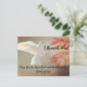 Rosh Hashana L'Shanah Tova White Dove Briefkaart (Staand voorkant)