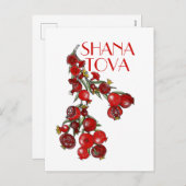 Rosh Hashana Pomegranates Holiday Kaart (Voorkant / Achterkant)